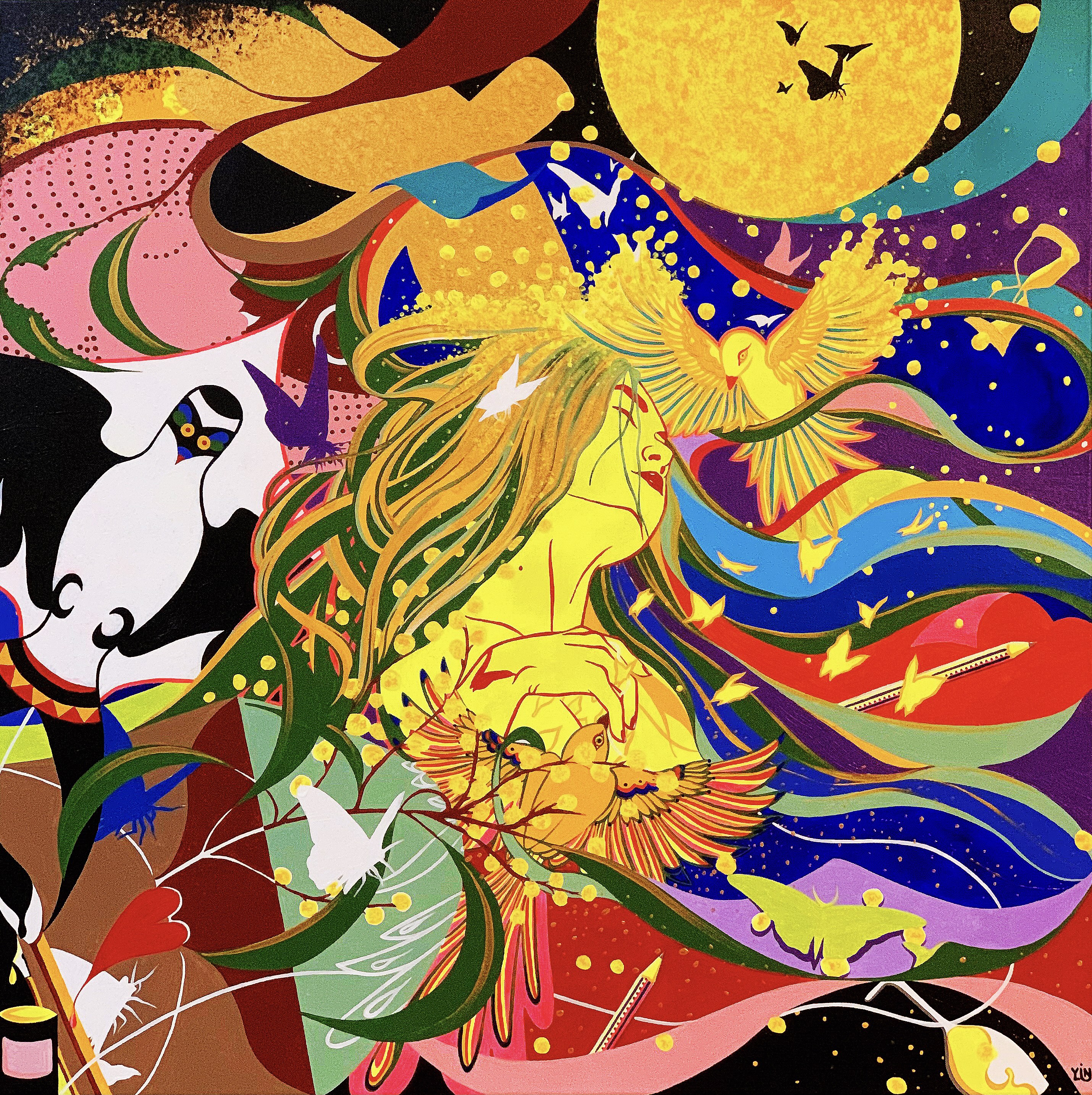 三八国际妇女节中澳女书画家书画作品云展——春天的故事(图17)