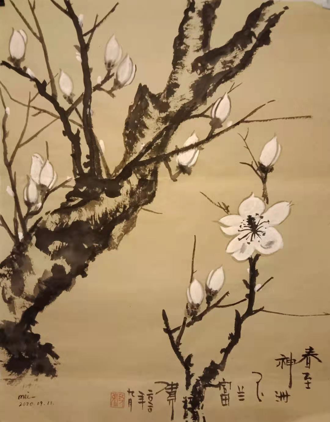 三八国际妇女节中澳女书画家书画作品云展——春天的故事(图69)